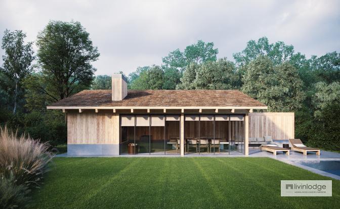 Oak pool house with a modern touch, Meulebeke