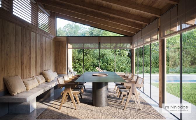 Oak pool house with a modern touch, Meulebeke