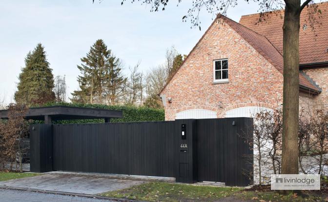 Wooden gate with black finish