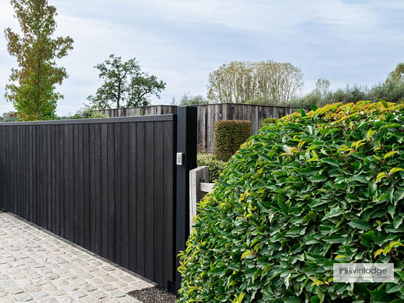 Wonderful harmony between the black gate and the surrounding vegetation