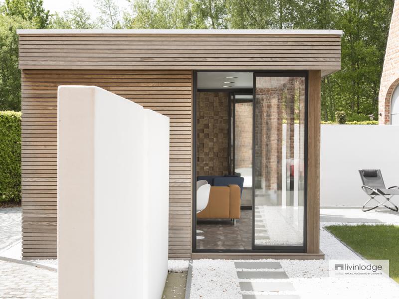 Moderne tuinstudio annex houtoven te Brussel