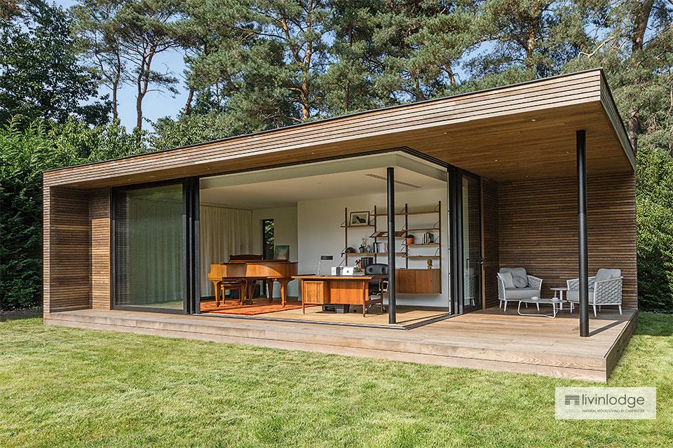 Contemporary garden office with covered patio, Bonheiden