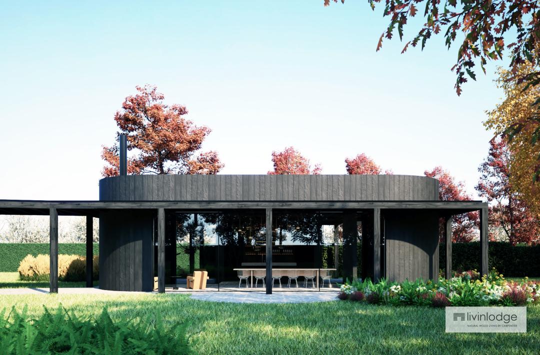 Modern garden office with black finish