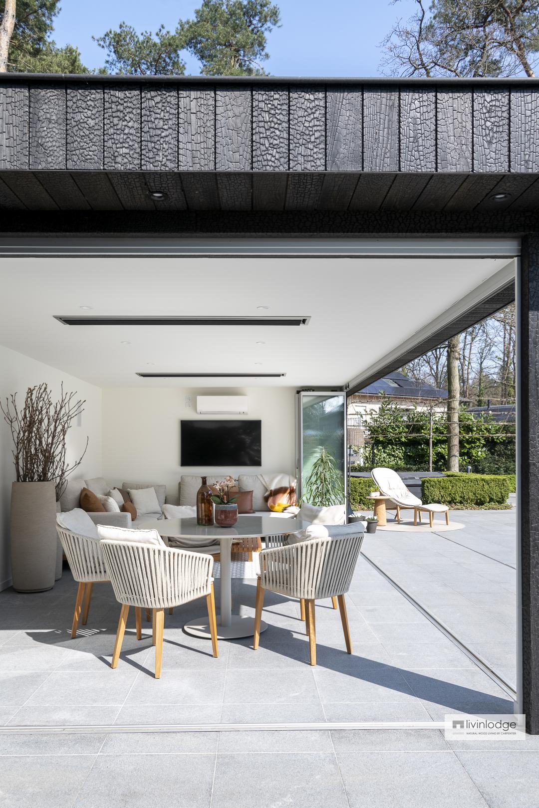 Luxury garden room with sliding glass